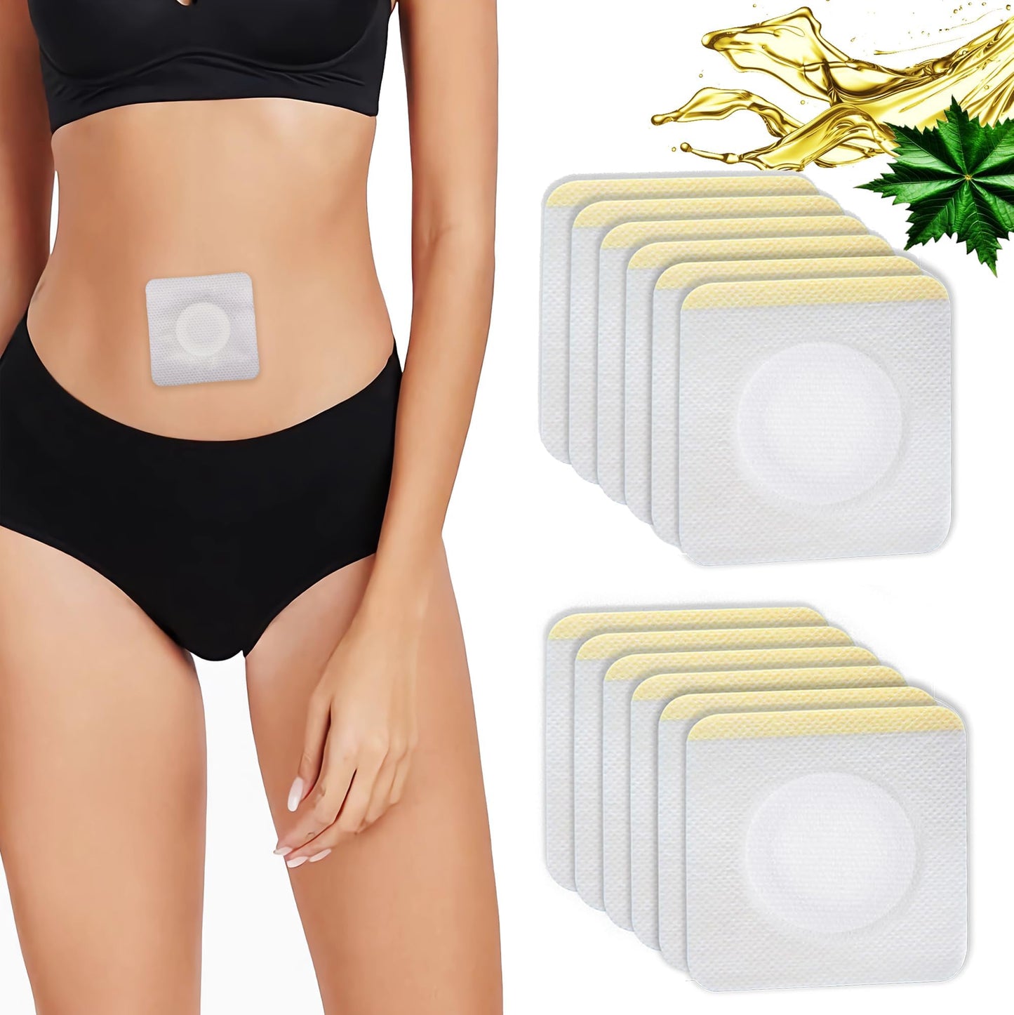 12Pcs Hypoallergenic Castor Oil Pack Wraps for Belly Button – Disposable, Self-Adhesive, 3.2 x 3.2 in White