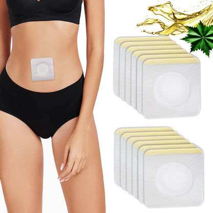 12Pcs Hypoallergenic Castor Oil Pack Wraps for Belly Button – Disposable, Self-Adhesive, 3.2 x 3.2 in White