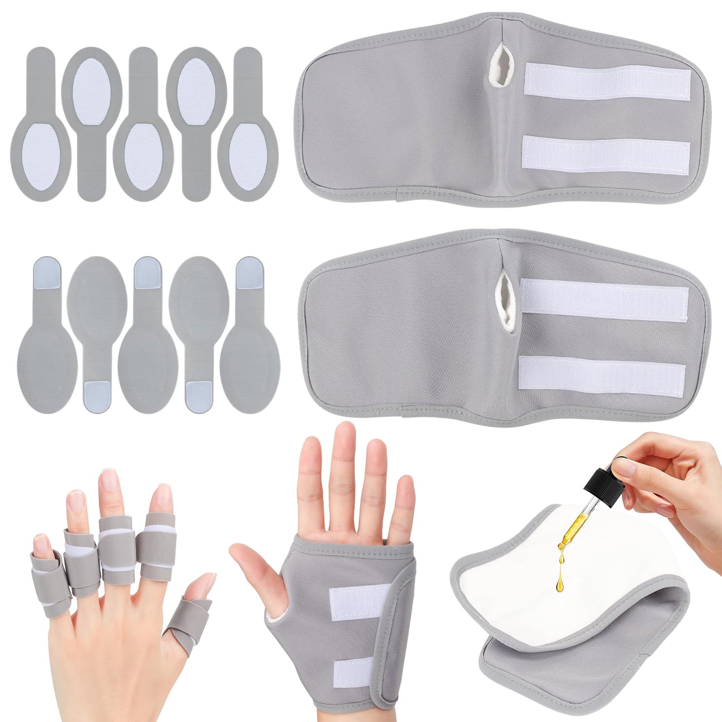 12Pcs Castor Oil Pack Wrap Kit for Fingers & Hands | Organic Cotton