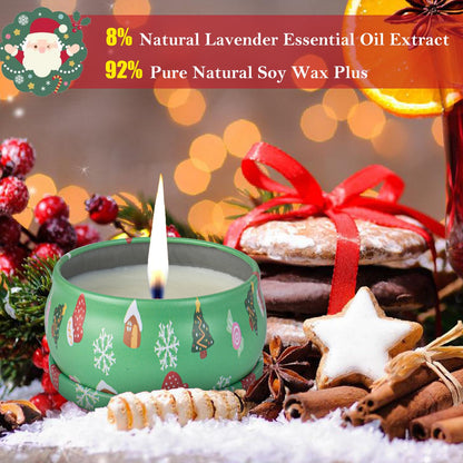 12 PCS Christmas Scented Candles Gift Set – Soy Wax Aromatherapy Candles