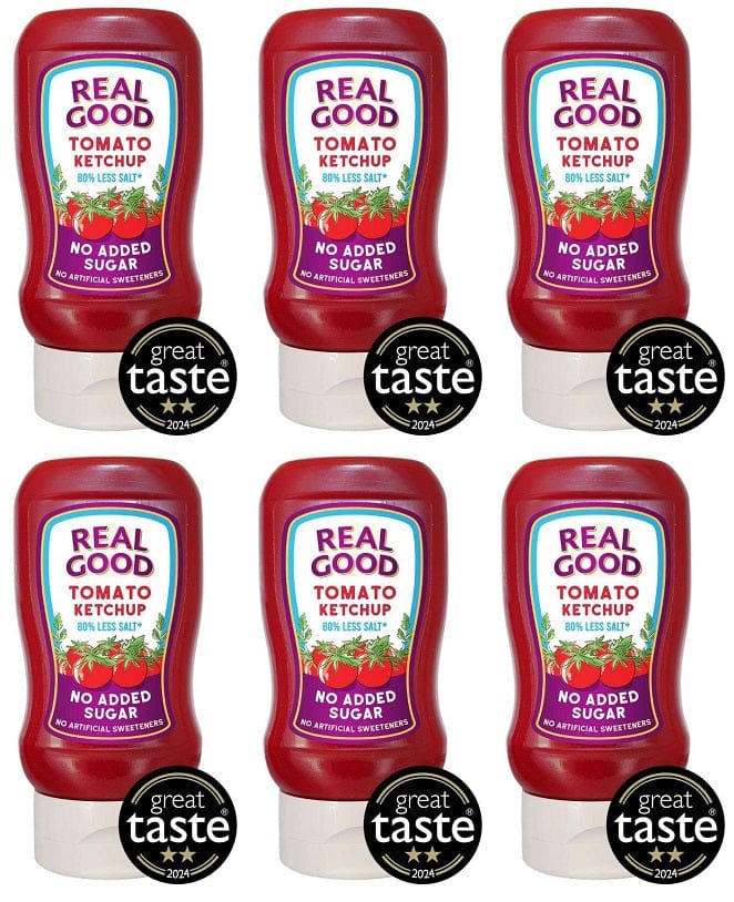 6 x Real Good Tomato Ketchup No Added Sugar - 310g