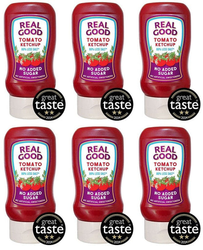 6 x Real Good Tomato Ketchup No Added Sugar - 310g