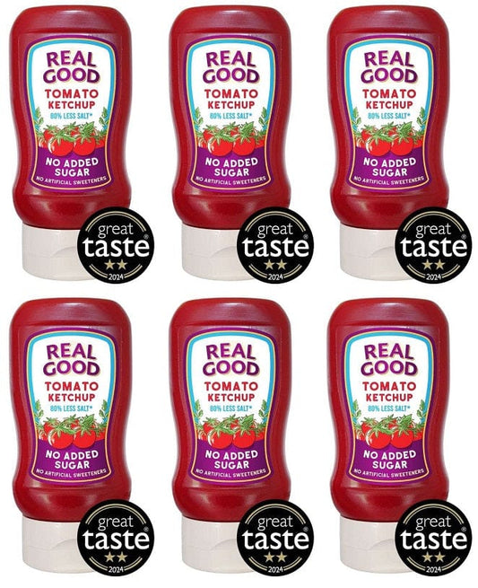 6 x Real Good Tomato Ketchup No Added Sugar - 310g