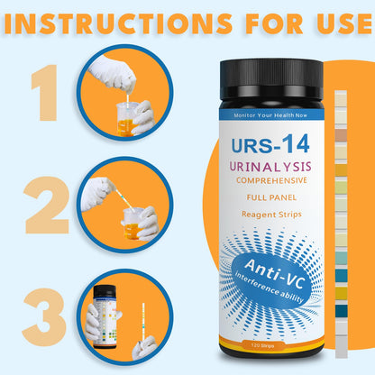 14-URS Reagent Test Strips 120 ct – Urinalysis & UTI Detection, At-Home Use (60s Results)