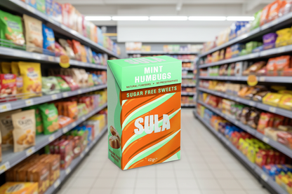 14 x Sula Mint Humbugs Sugar Free - 42g