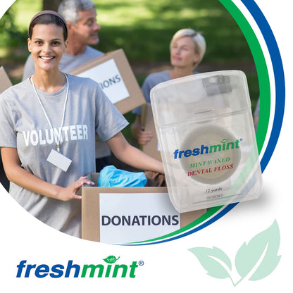 144 Spools of Freshmint Mint Waxed Dental Floss – 12 Yards