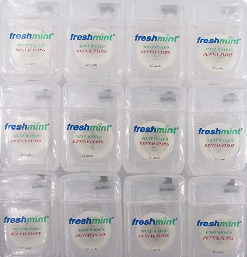 144 Spools of Freshmint Mint Waxed Dental Floss – 12 Yards