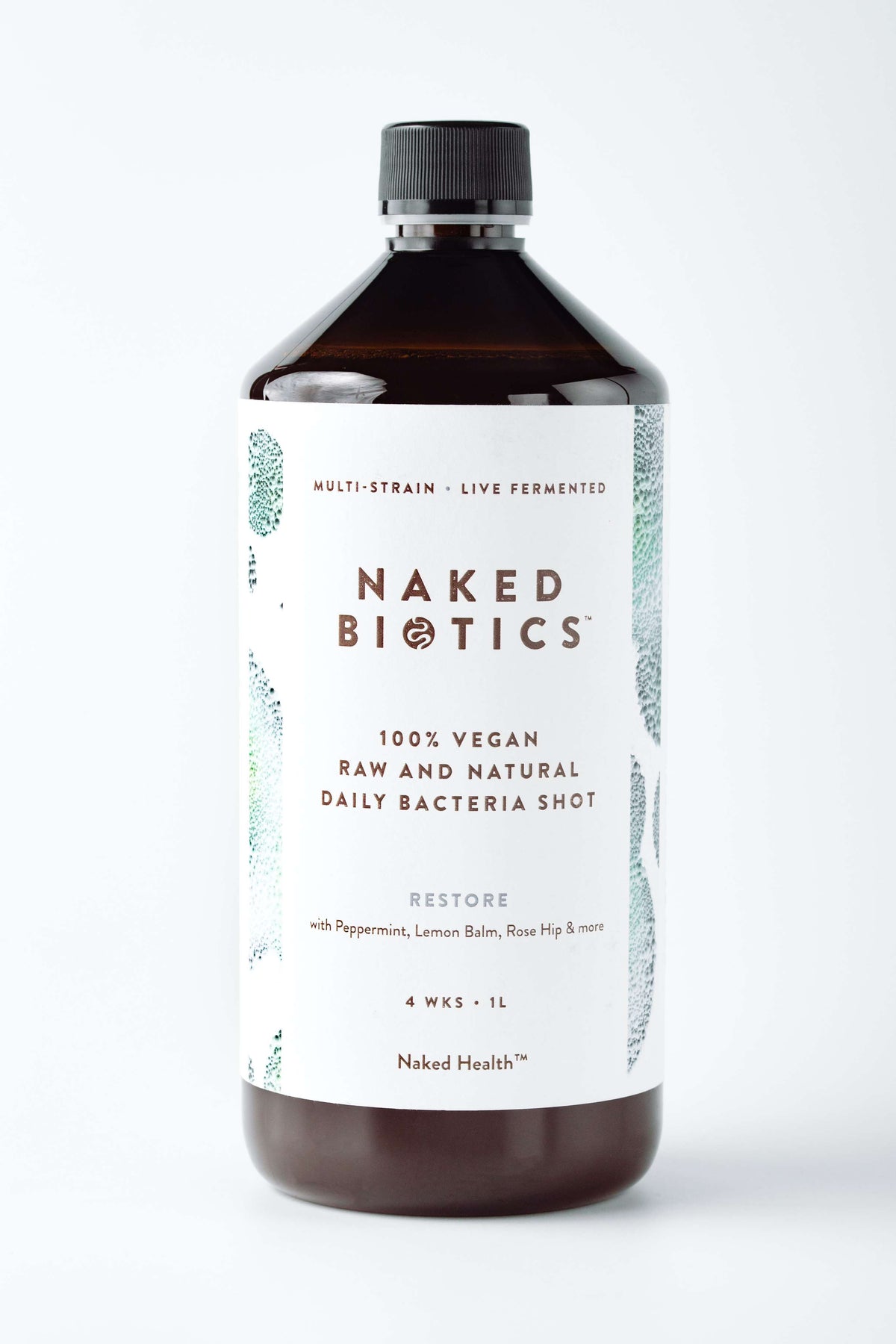 Naked Biotics Restore liquid probiotic UK with Rosehip & Peppermint - Natural Gut Support for Sensitive Tummies 1000ml