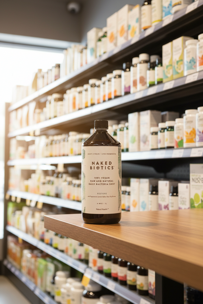 Naked Biotics Restore liquid probiotic UK with Rosehip & Peppermint - Natural Gut Support for Sensitive Tummies 1000ml