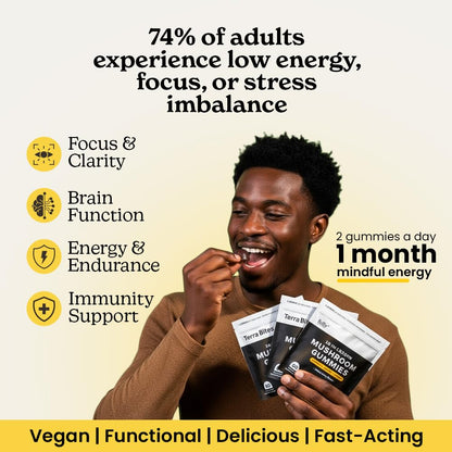 16 in 1 Blend Mushrooms Gummies for Adults - Lion's Mane for Focus & Clarity