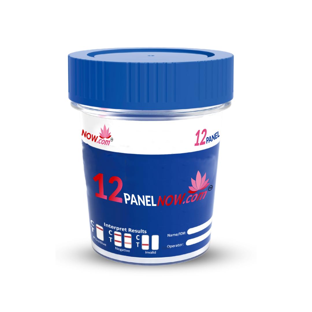 16 Panel Drug Test Kit for All Drugs & Fentanyl - At Home Urine Cups, Fast Results - Detects AMP, OPI, MET, BZO, COC, MTD, OXY, BUP, MDMA, THC, BAR, TRA, FYL, ETG, TCA, PCP - [25 Pack] - 12 PANEL NOW