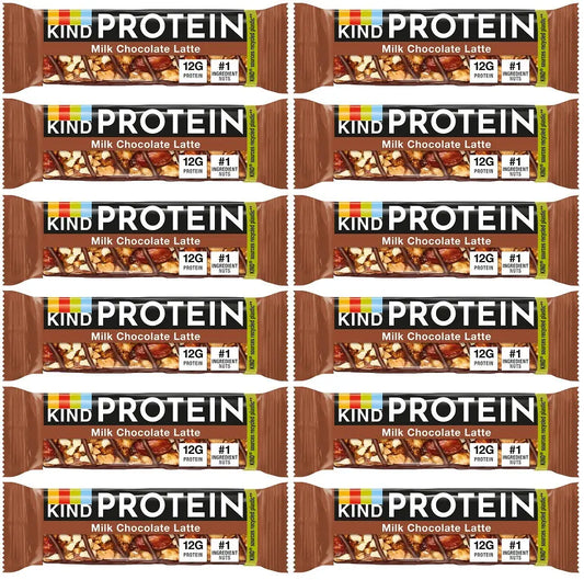 12 x Kind Protein Milk Chocolate Latte 50G British Grocery