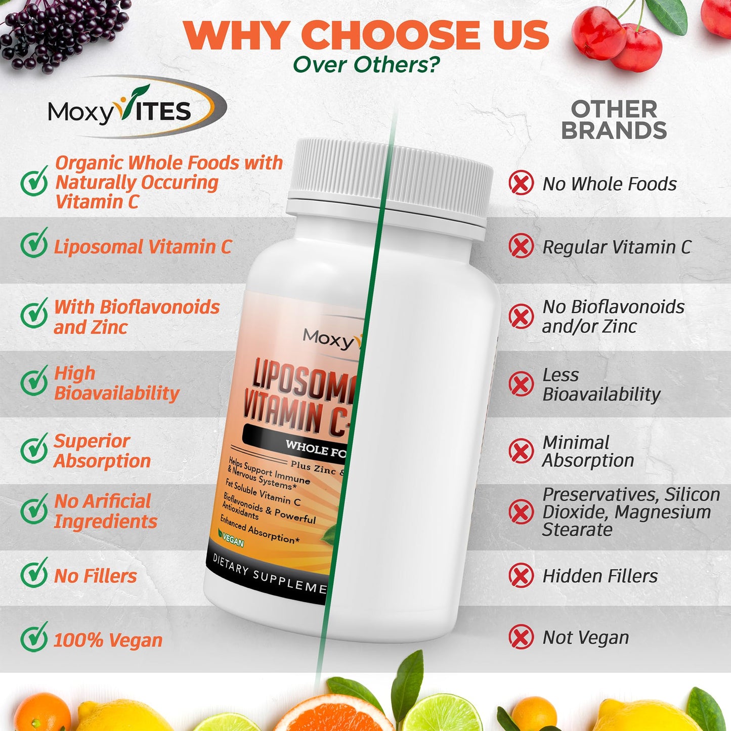 Liposomal Vitamin C with Zinc – 1500mg/Serving, 3 Month Supply, Gluten Free Non-GMO Veggie Caps