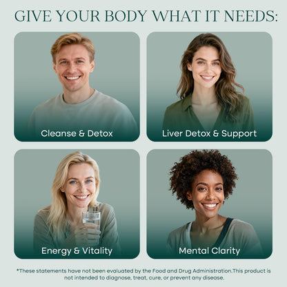 19-in-1 Liver Cleanse Detox & Repair | Zeolite Detox Supplement (120ct)