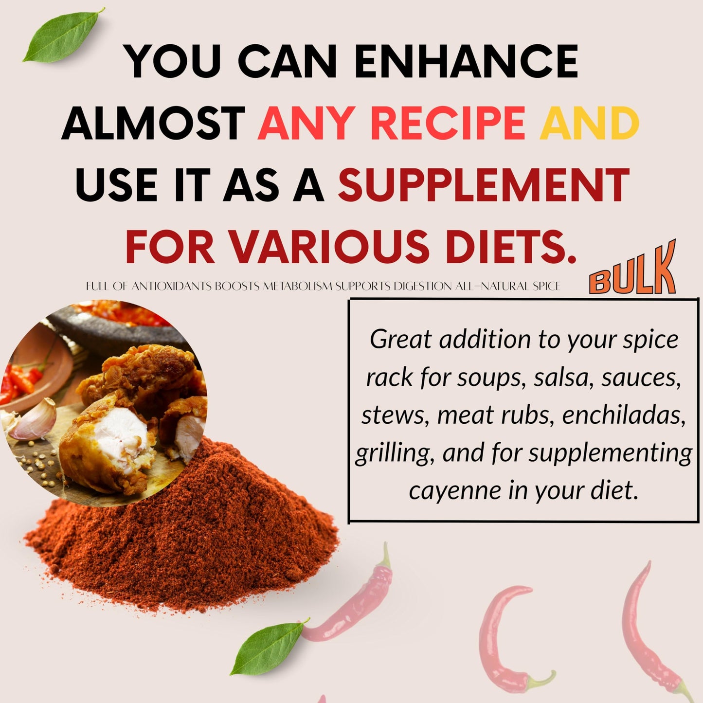 Pure Heat Indian Cayenne Pepper Powder 1 lb – 110k HU, Gluten Free, Vegan | Sweet Sunnah