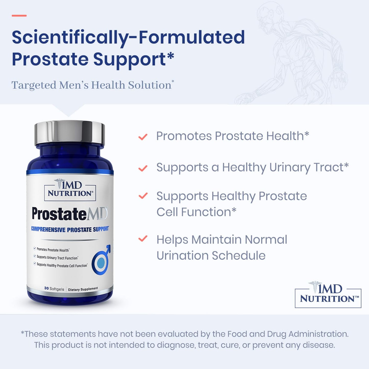 1MD ProstateMD Saw Palmetto Prostate Support: Urinary Health & Prostate Wellness, 60 Softgels (2-Pack)