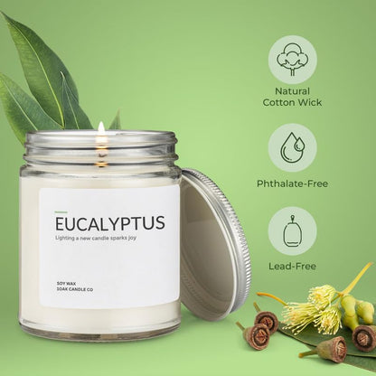 1OAK Eucalyptus Soy Candle – 7oz, Long-Burning, Hand-Poured