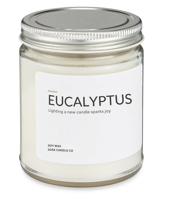 1OAK Eucalyptus Soy Candle – 7oz, Long-Burning, Hand-Poured