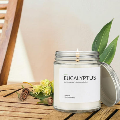 1OAK Eucalyptus Soy Candle – 7oz, Long-Burning, Hand-Poured