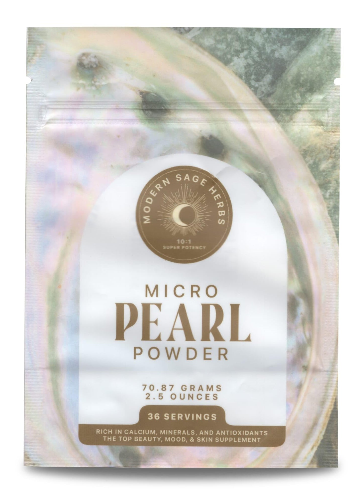 2.5oz Pure Pearl Powder 10:1 Extract – 36 Servings | Collagen & Anti-Aging | Modern Sage Herbs