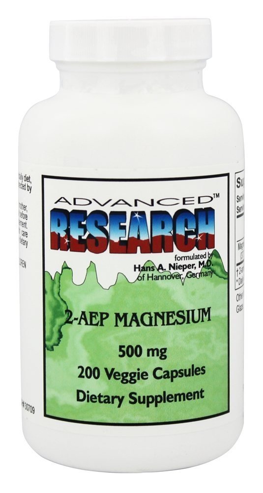 2-AEP Magnesium 500 mg | 200 Veggie Vcaps | Non-GMO, Gluten Free
