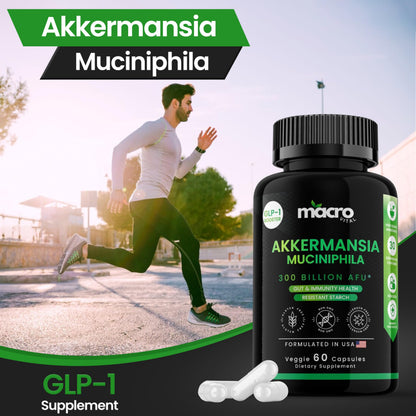 Akkermansia Muciniphila 300B AFU Probiotic for GLP-1 Support | Akka Superbiotics, 60 Veggie Capsules