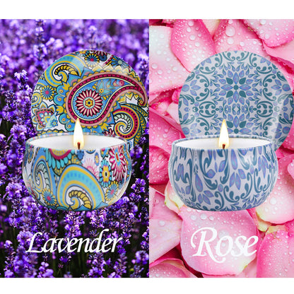 2 Pack 2.5oz Floral Scented Soy Candles – Travel Tin Aromatherapy Set