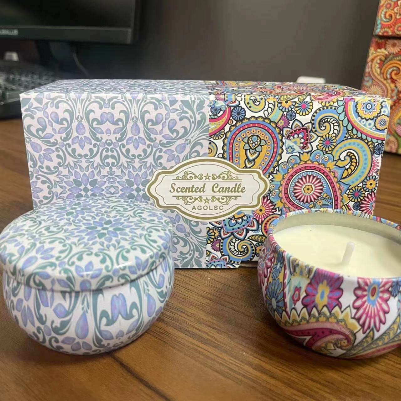 2 Pack 2.5oz Floral Scented Soy Candles – Travel Tin Aromatherapy Set