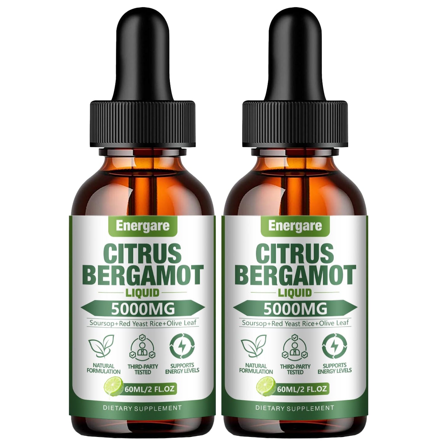 2 Pack Citrus Bergamot Liquid Drops 5000mg – Cholesterol Support (4 oz)