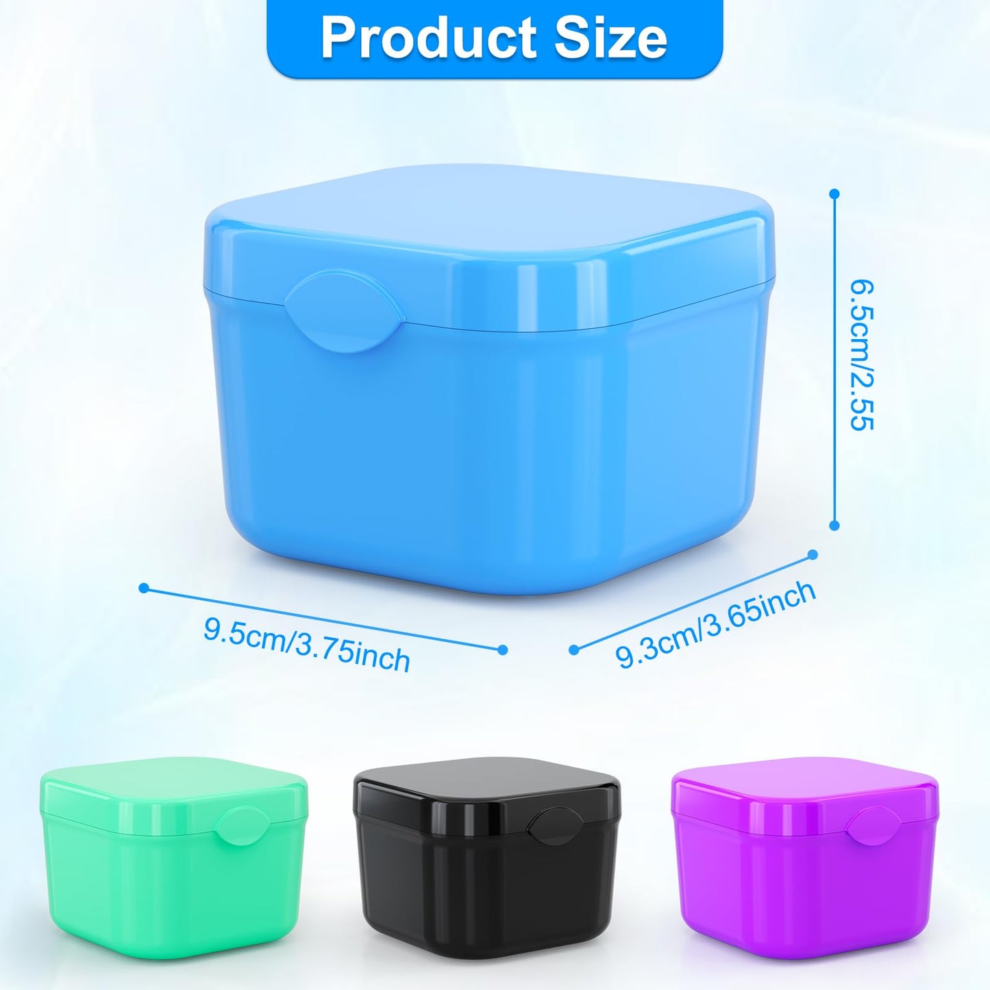 2 Pack Denture Bath Case with Strainer Basket | Retainer & Aligners Case