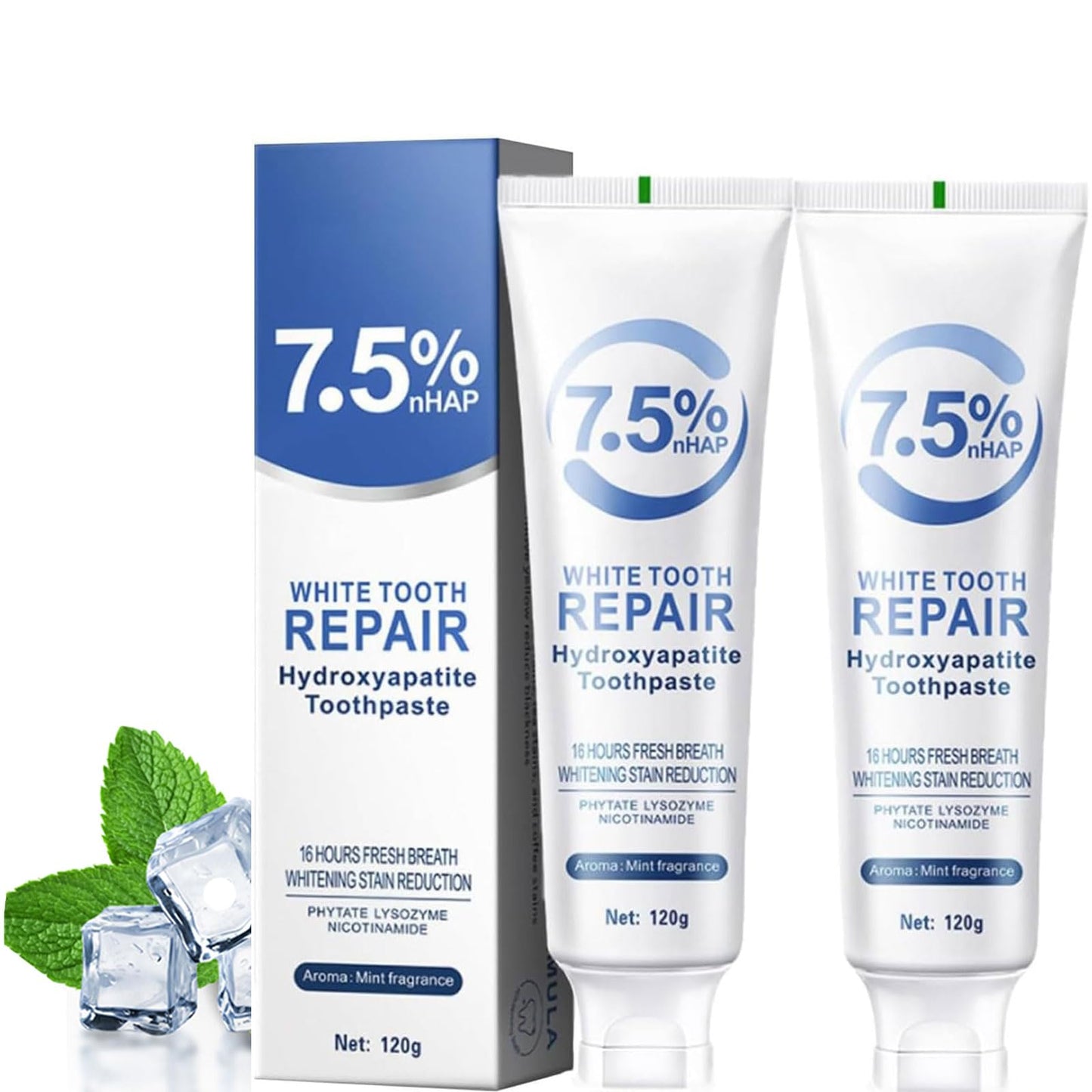 2 Pack Fluoride Free Nano Hydroxyapatite Toothpaste – Whitening & Remineralization