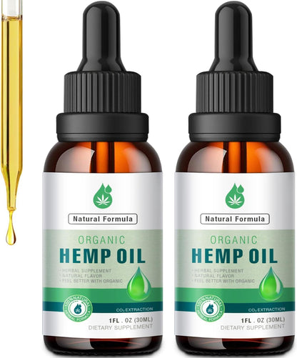 2 Pack Organic Hemp Oil Premium – Maximum Strength 2,800,000 | Pain Relief, Skin & Anxiety