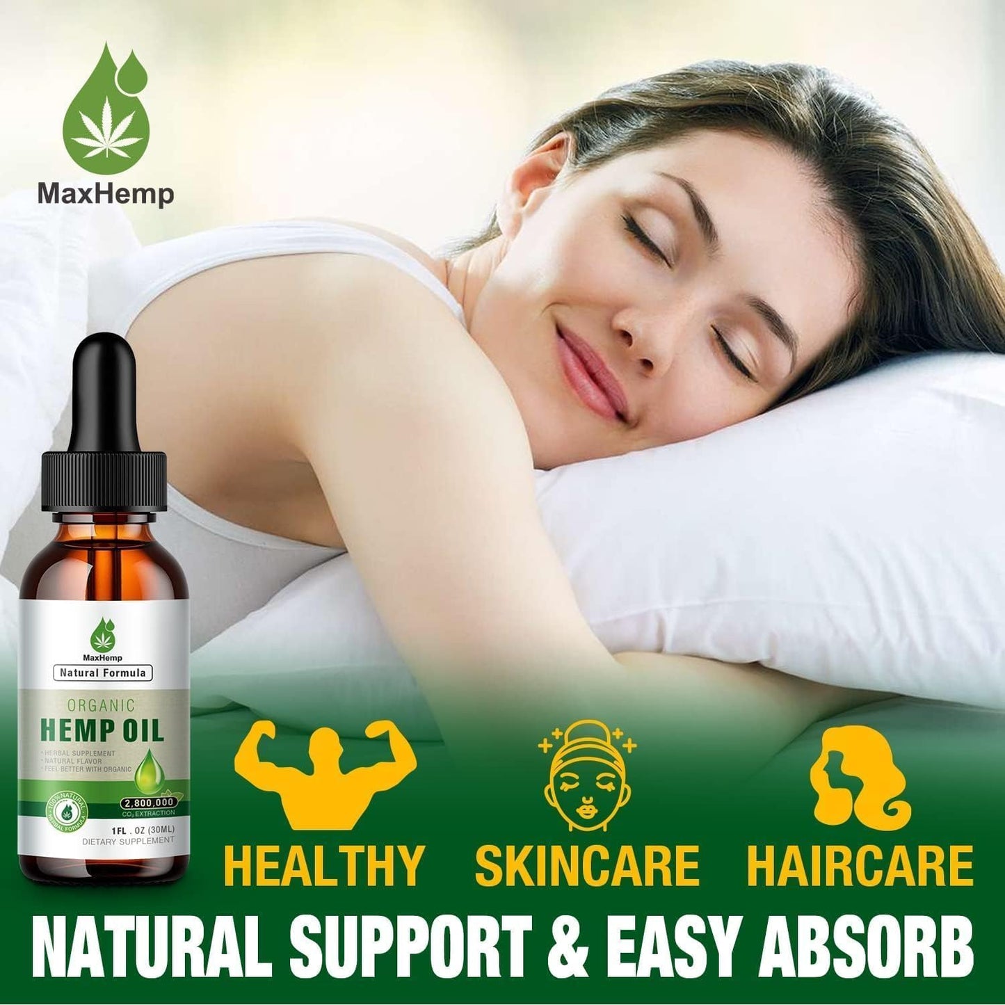 2 Pack Organic Hemp Oil Premium – Maximum Strength 2,800,000 | Pain Relief, Skin & Anxiety