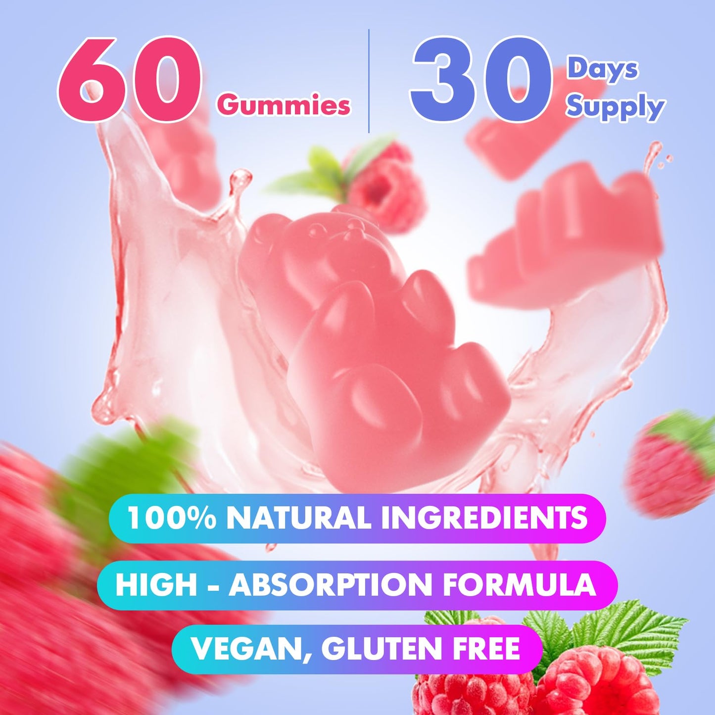 2 Pack HMB & L-Leucine 3000mg Gummies with Calcium | Vegan, Gluten-Free, Non-GMO