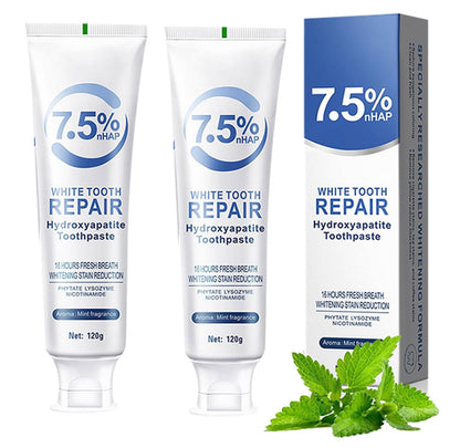 2 Pack Hydroxyapatite Toothpastes – 7.5% Enamel Protection & Strengthening, Gentle Mint