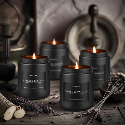 2 Pack Men Candles – Smoke & Vanilla, Vintage Leather | Soy Candles for Men