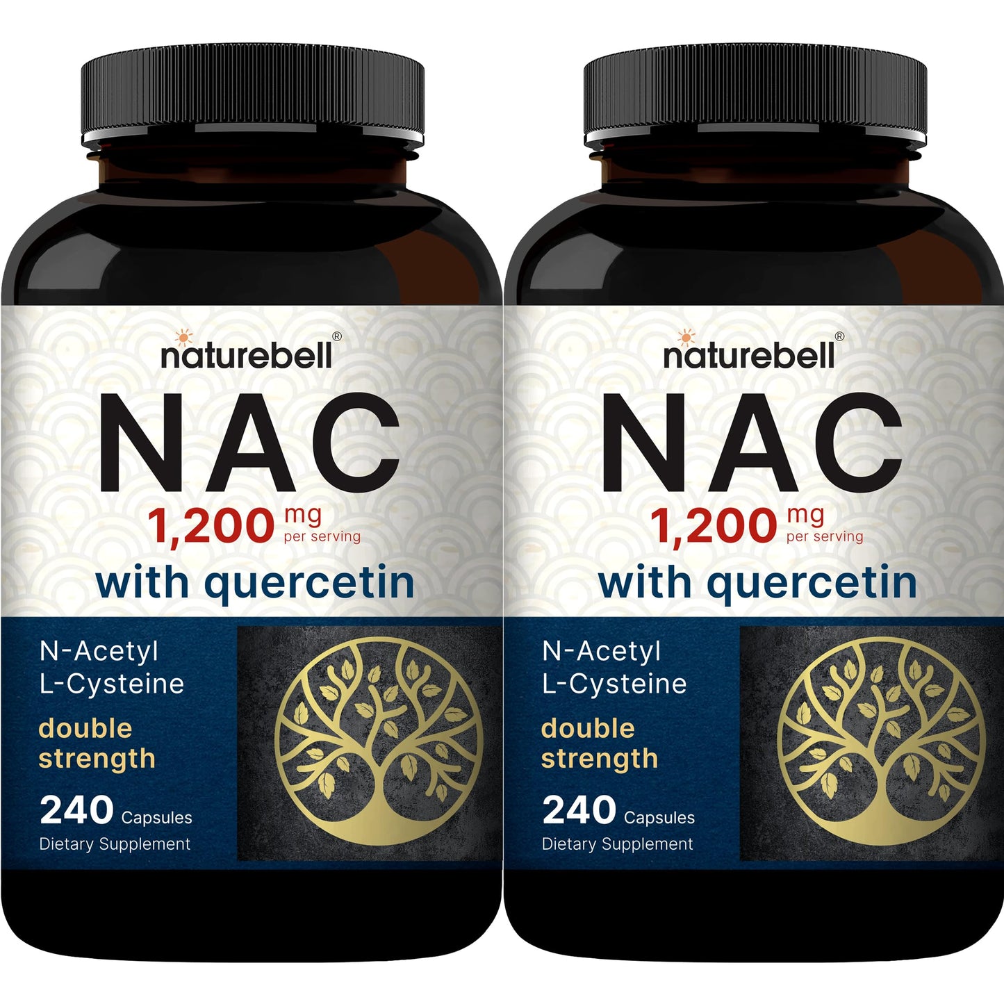 2 Pack NAC with Quercetin – 1200mg/Serving, 480 Capsules | Non-GMO