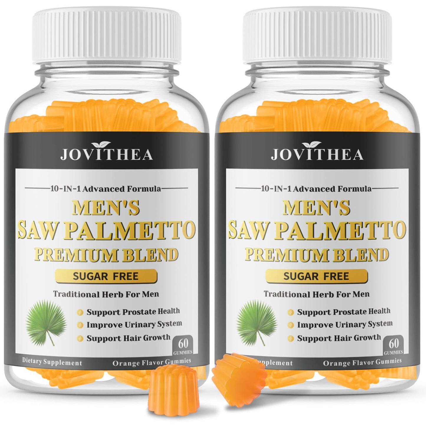 2 Pack Saw Palmetto Gummies for Men – DHT Blocker, Prostate Health & Hair Support, 120ct