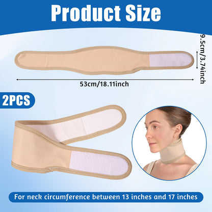 2 Pack Thyroid Castor Oil Neck Wrap – White & Khaki (Reusable)