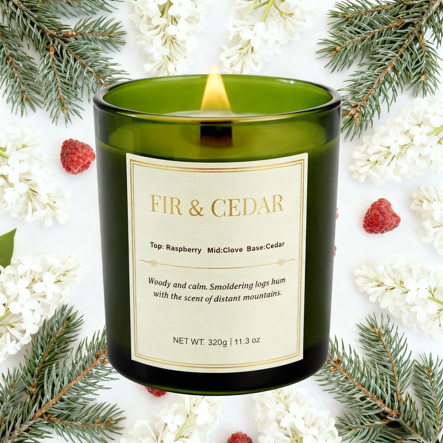 2 Pack Wood Wick Scented Candles Gift Set – Balsam Fir & Cedarwood, Natural Soy Wax