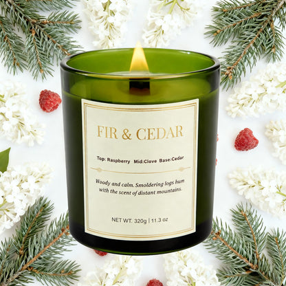 2 Pack Wood Wick Scented Candles Gift Set – Balsam Fir & Cedarwood, Natural Soy Wax