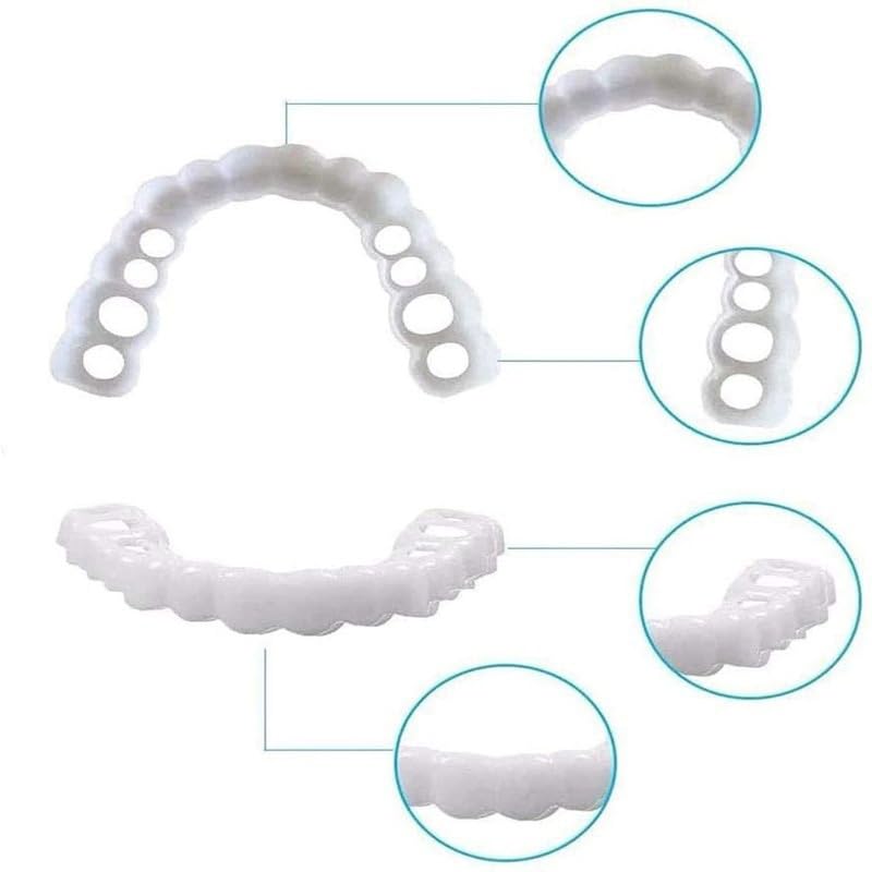 2 Pairs Universal Temporary Smile Solution - Adjustable Top/Bottom for All-Day Comfort