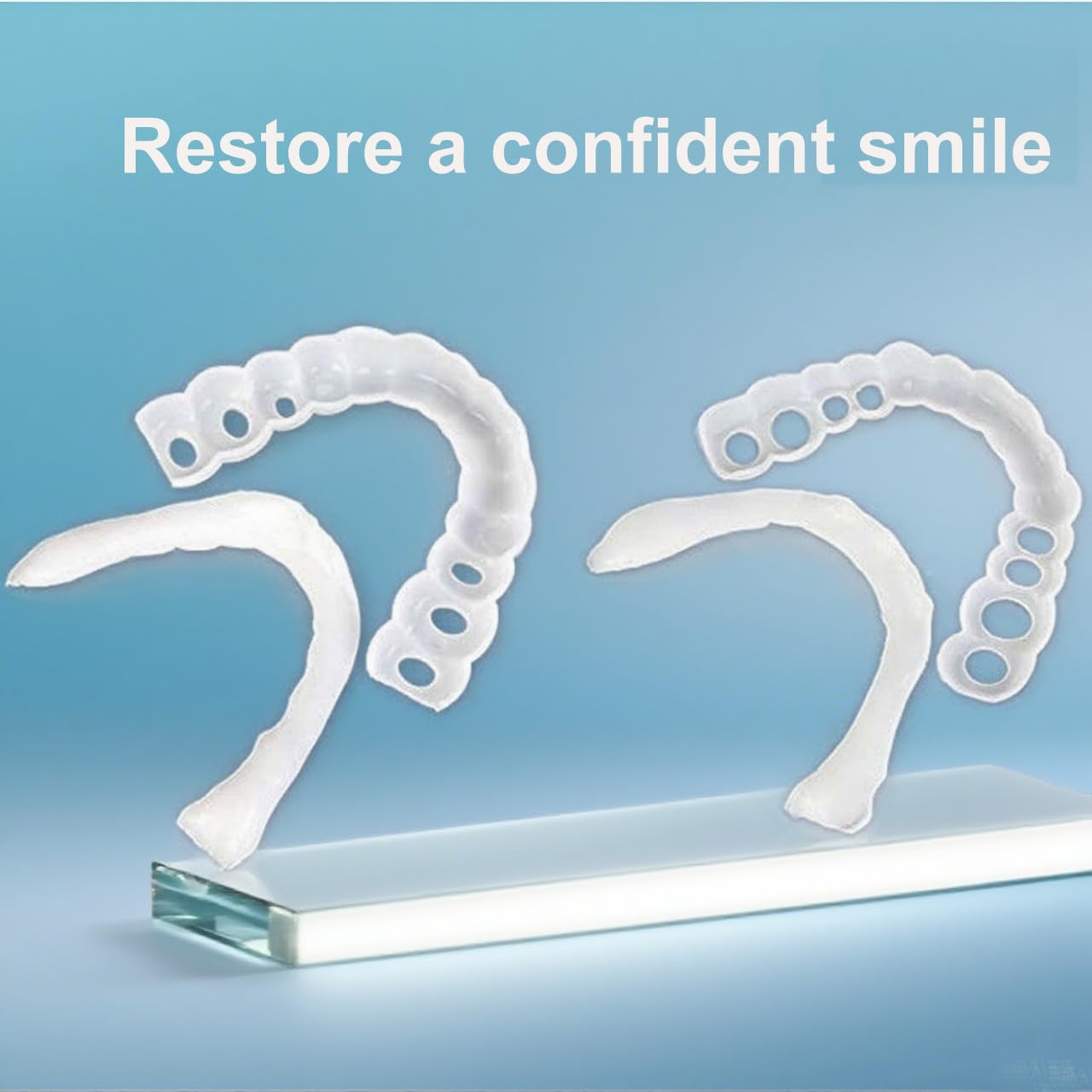2 Pairs Universal Temporary Smile Solution - Adjustable Top/Bottom for All-Day Comfort