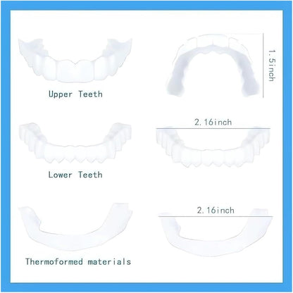 2 Pairs Universal Temporary Smile Solution - Adjustable Top/Bottom for All-Day Comfort