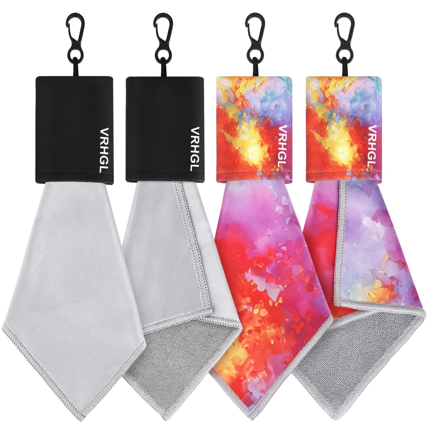 2 Sided Glasses Cleaner & Polishing Cloths – Portable Microfiber Cleaning Kit (Mixcolor, 4x6-Inch, Clip Pouch)
