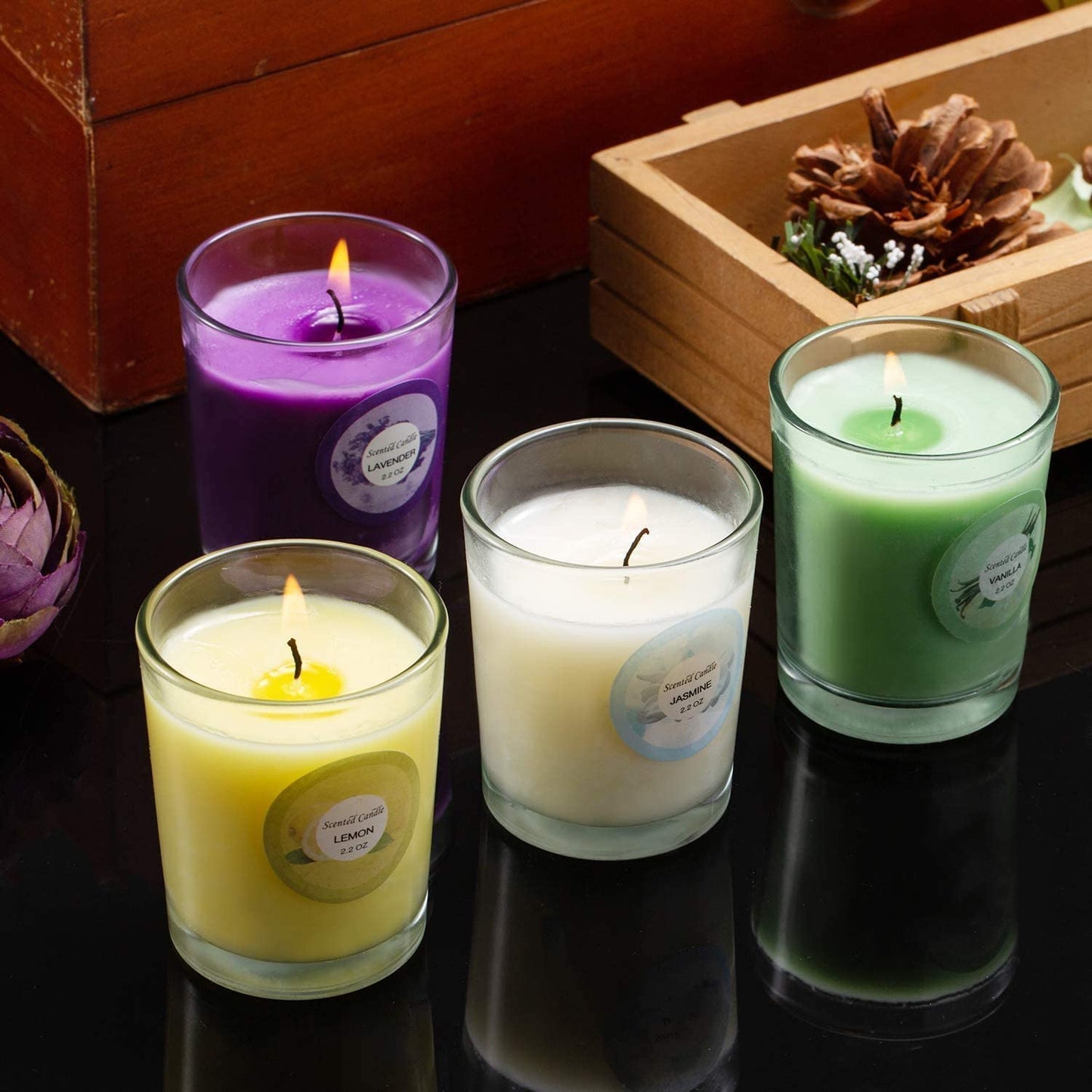 20 Pack Scented Candles Gift Set – 10 Fragrances, Aromatherapy Soy Wax Glass Jar Candle