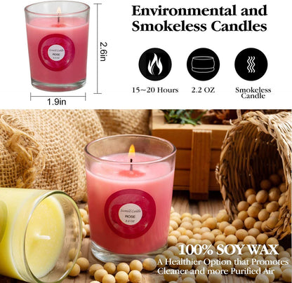 20 Pack Scented Candles Gift Set – 10 Fragrances, Aromatherapy Soy Wax Glass Jar Candle
