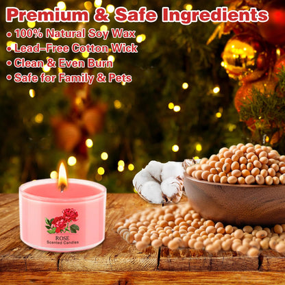 20 Pack Scented Candles Gift Set – 1.6oz Mini Jars, 10 Fragrances & Colors, Natural Soy Wax