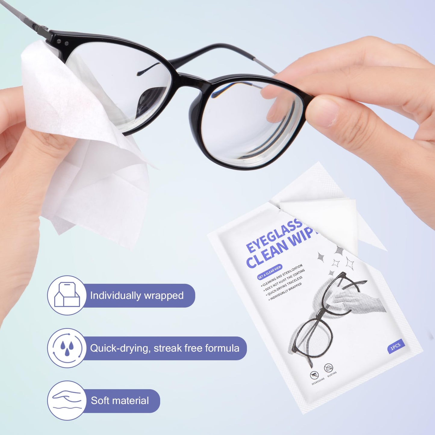 200 Pack Large Glasses Cleaner Wipes – Eyeglasses & Screens (4.72 x 5.91 in)