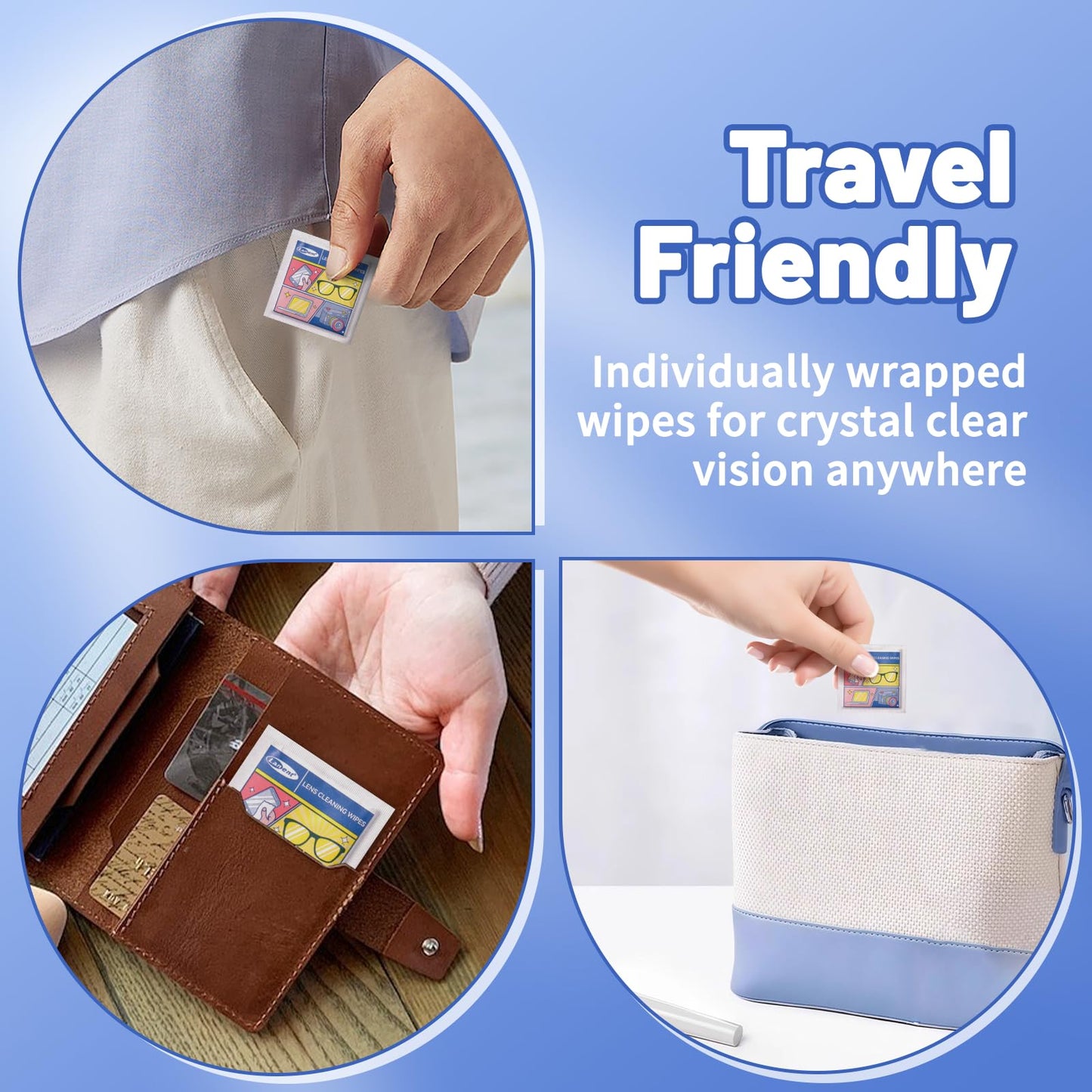 200 Pcs Cleaning Wipes for Glasses – Pre-Moistened Lens & Screen Wipes